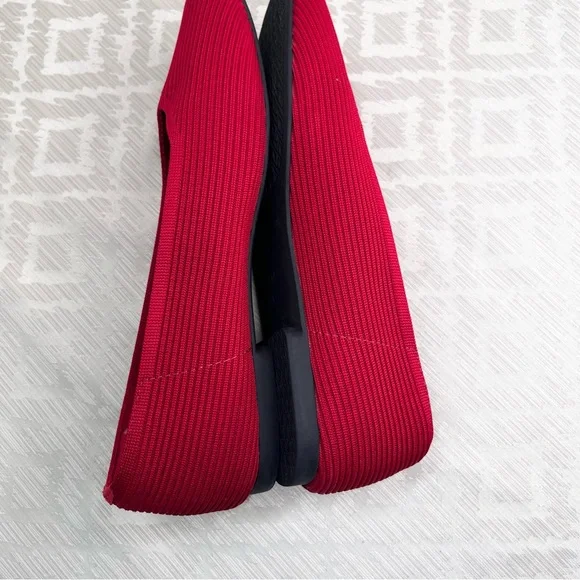 Vivaia Margot Square-Toe V-Cut Flats Red Size 39.5 or 8.5 US - Picture 4 of 8